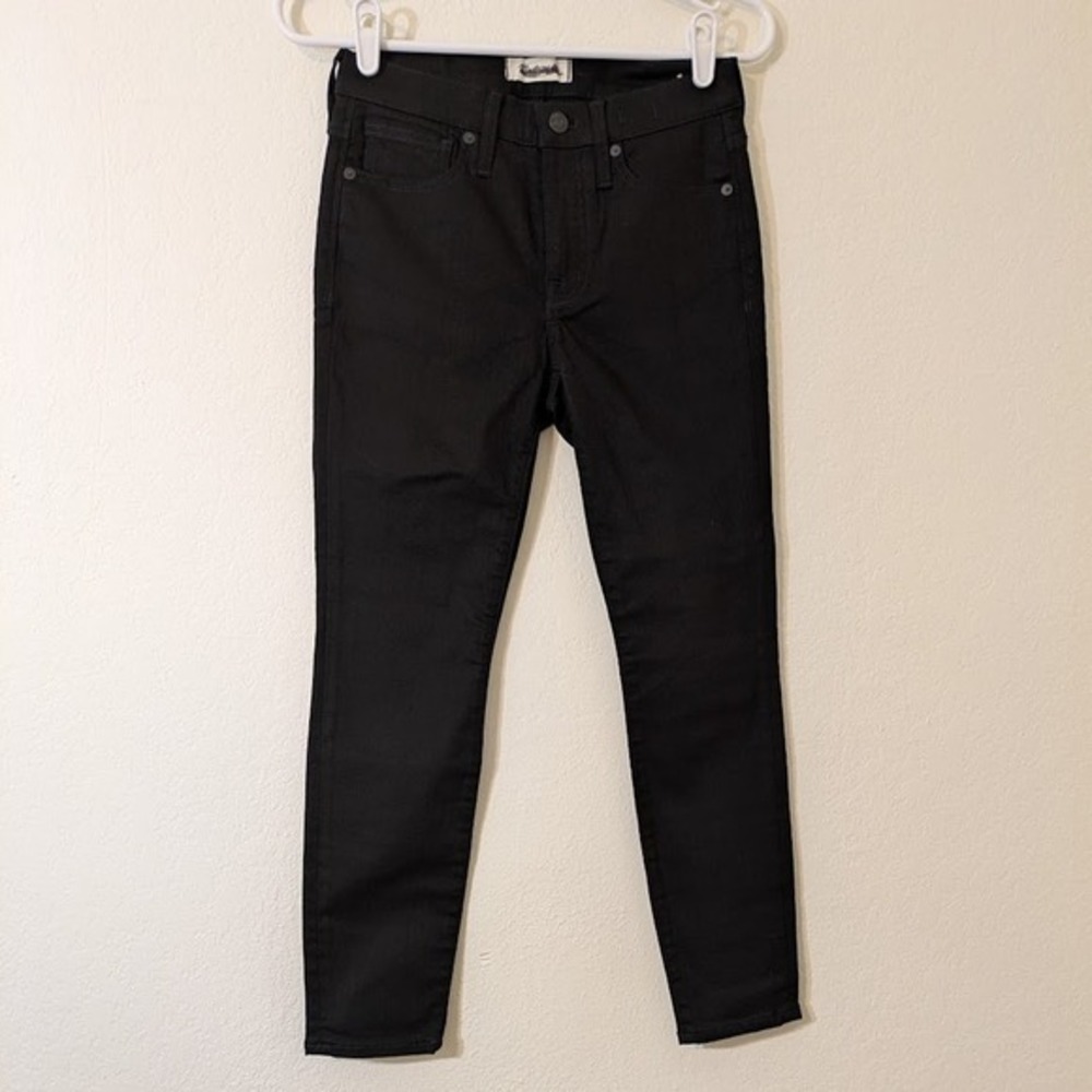 Madewell Jeans Women's 26P Black 9 Inch High Rise Skinny Stretch Dark Wash Denim